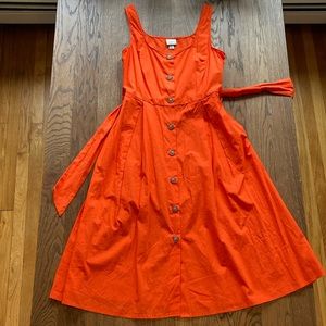 Orange cotton dress, excellent condition, size 2.